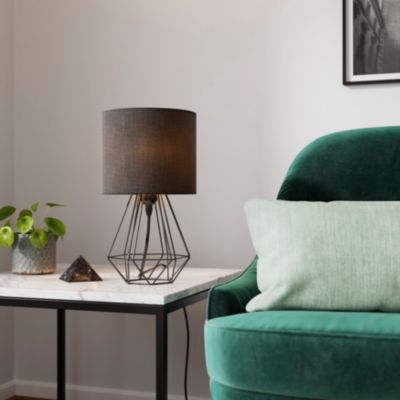 Lampe de table Smertrio E27 60W Ø20xH36cm noire GoodHome
