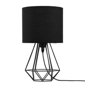 Lampe de table Smertrio E27 60W Ø20xH36cm noire GoodHome