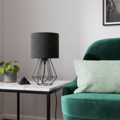 Lampe de table Smertrio E27 60W Ø20xH36cm noire GoodHome