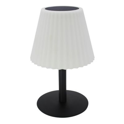 Lampe de table solaire 2 en 1 LADY SPIKE BOUFFANT Blanc Acier H62cm