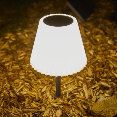 Lampe de table solaire 2 en 1 LADY SPIKE BOUFFANT Blanc Acier H62cm