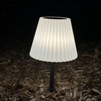 Lampe de table solaire 2 en 1 LADY SPIKE BOUFFANT Blanc Acier H62cm