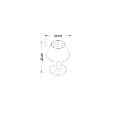 Lampe de table solaire très éclairante- Hauteur 28cm- Diamètre 20cm- 3 types d'éclairage 126 63 ou 3 lumens- Eclairage extérieur