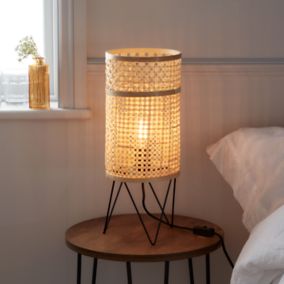 Lampe de table Theemim GoodHome E27 coloris naturel
