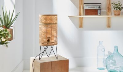 Lampe de table Theemim GoodHome E27 coloris naturel