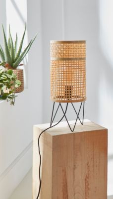 Lampe de table Theemim GoodHome E27 coloris naturel