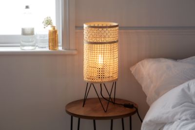 Lampe de table Theemim GoodHome E27 coloris naturel