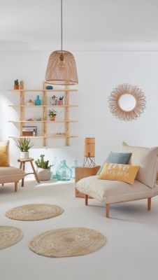 Lampe de table Theemim GoodHome E27 coloris naturel