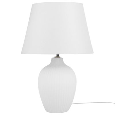 Lampe de table traditionnel en céramique blanc FERGUS