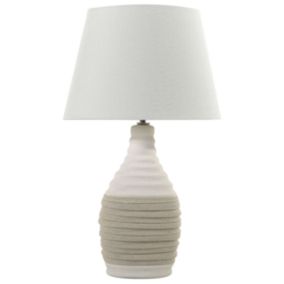 Lampe de table traditionnel en porcelaine beige TORMES