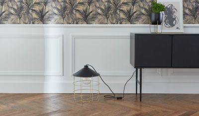 Lampe de table Yondair GoodHome E27 noir mat