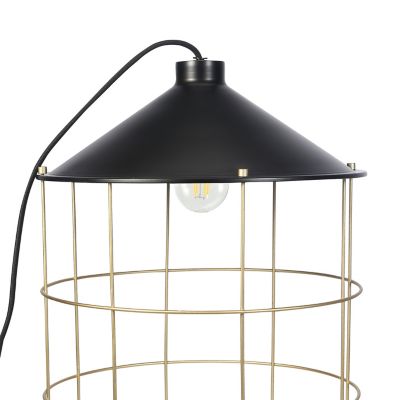 Lampe de table Yondair GoodHome E27 noir mat