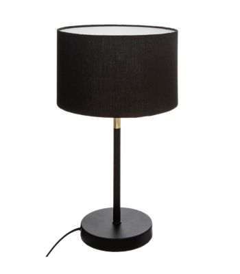 Lampe droite en métal noir et doré  H 42 cm