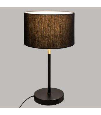 Lampe droite en métal noir et doré  H 42 cm