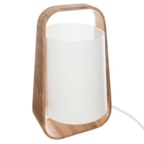 Lampe en bambou Life - H. 35 cm - Blanc