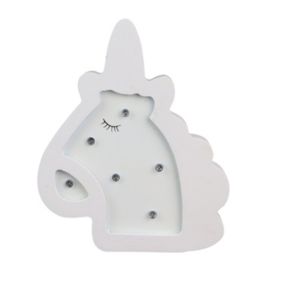 Lampe en bois enfant Licorne - H. 13 cm