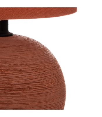 Lampe en Céramique Pied Boule striée Terracotta