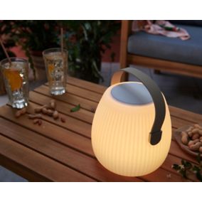 Lampe enceinte bluetooth nomade Mini May Play LED intégrée 70lm 5W IP44 H.23cm RGB + blanc chaud Lumisky