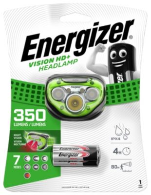 Lampe fontale Energizer Hard Case professionnel vision HD vert 350 lumens