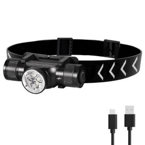 Lampe Frontale, 1500 Lumens Lampe Frontale LED Rechargeable, IP66 Étanche Torche Frontale, 5 Modes d'Éclairage pour Cyclisme Camp