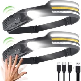 Lampe Frontale Course à Pieds 2 Pcs Lampe Frontale Rechargeable Led Ultra Puissante Lampes Frontales Running Rechargeables Pile L