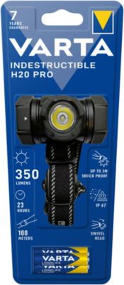 Lampe frontale indestructible Varta H20 350 lumens
