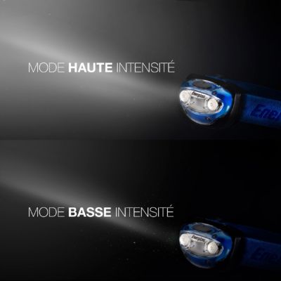 Lampe frontale LED Energizer 200 lumens 1FENVISION80 autonomie 7h fonctionne avec 3 piles AAA (LR03)