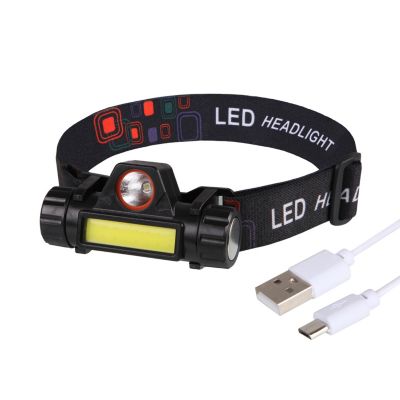 Lampe Frontale LED Waterproof Rechargeable USB - Réglable - Éclairage Puissant - Résistante Pluie et Humidité - x1