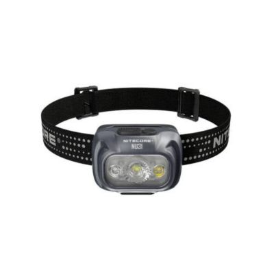 Lampe frontale NiteCore NU31 gris à batterie 550 lm rechargeable USB-C 147 h