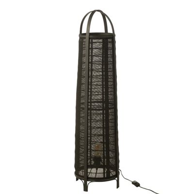 Lampe haute en tissu noir 26x26x100 cm