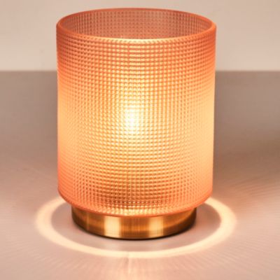 Lampe - HOME DECO FACTORY - Verre Embossé - Rose