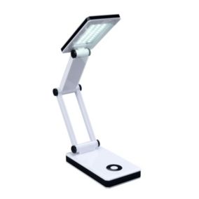 Lampe LED de bureau pliante Oka - H. 24 cm - Blanc