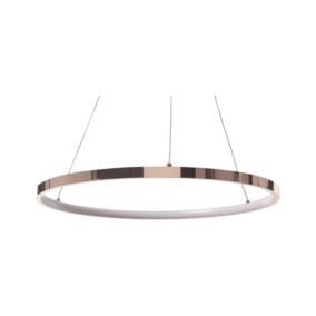 Lampe LED suspendue 50 cm rose doré JORDAN