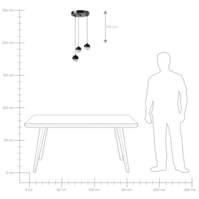 Lampe LED suspendue ANKOBRA Métal Noir