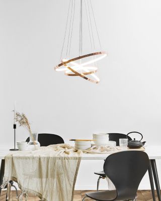 Lampe LED suspendue ATREK Métal Rose doré