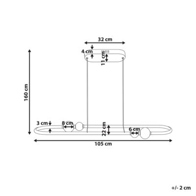 Lampe LED suspendue FEALE Métal Doré