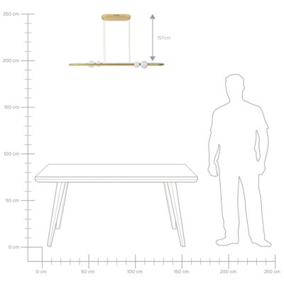 Lampe LED suspendue FEALE Métal Doré