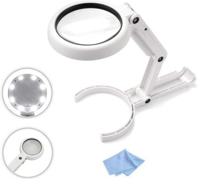 Lampe loupe à main ou de table 8 LED 5X / 11X