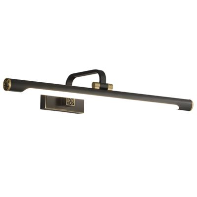 Lampe miroir murale orientable, Applique murale linéaire 76 cm pour salle de bain, Finition cuivre noir, Corps en laiton