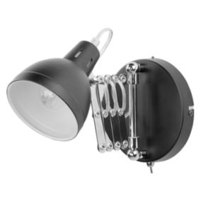 Lampe murale industriel en acier noir HARRINGTON