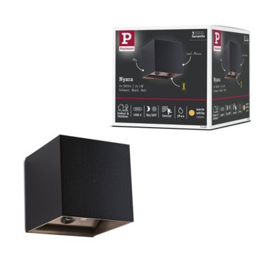 Lampe murale rechargeable à LED Nyara IP44 3000K 100x104mm 2x1W Noir