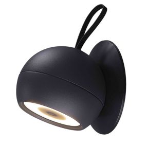 Lampe nomade ORBY Noir Aluminium H14.5 cm