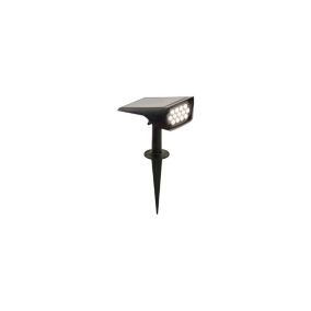 Lampe Piquet Solaire Carré LED 2W 160lm 120 étanche IP65 313mm Noir - Blanc Chaud 3000K