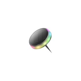 Lampe Piquet Solaire Rond LED 0,6W 8lm 120 étanche IP65 313mm Noir - RGB