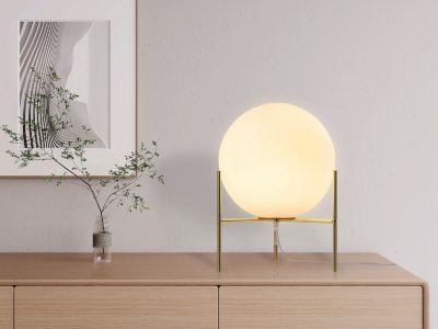 Lot de 2 lampes de bureau ZEYI Céramique Blanc