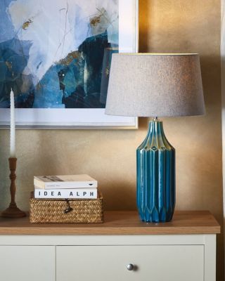 Lampe à poser ABAVA Céramique Bleu paon