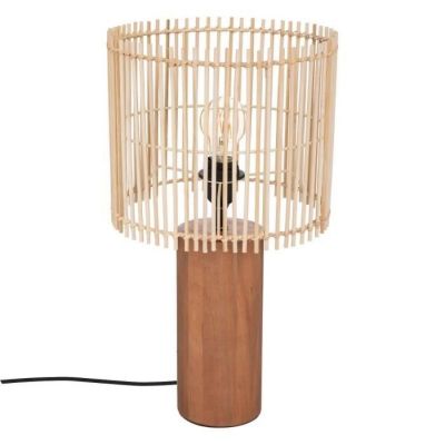 Lampe à poser - Atmosphera - Davys - Bois de pin et bambou - Naturel