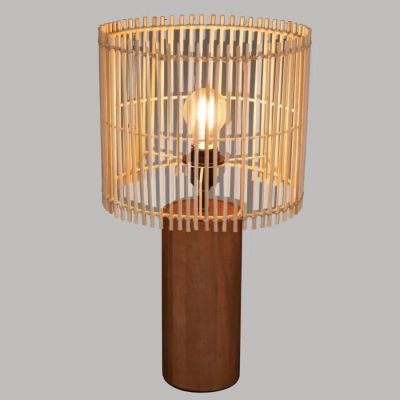 Lampe à poser - Atmosphera - Davys - Bois de pin et bambou - Naturel