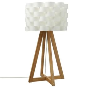 Lampe à Poser Bambou "Moki" 55cm Blanc