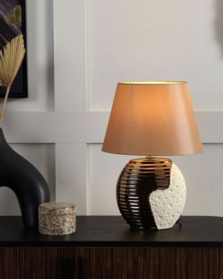 Lampe à poser beige et cuivré ESLA